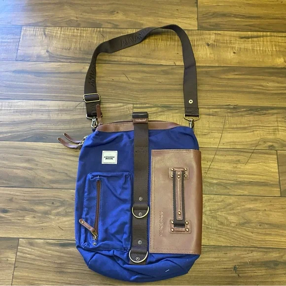 Anvanda 5in1 bag versatile canvas soft Italian leather16”x13”